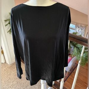 CRZ YOGA Pima Cotton Boat Neck Long Sleeve Shirt